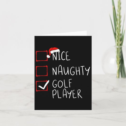 Mooie Naughty Golf Player List kerstkerstkerstkers Kaart (Voorkant)