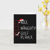 Mooie Naughty Golf Player List kerstkerstkerstkers Kaart (Gele Bloem)