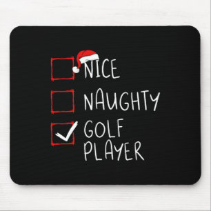 Mooie Naughty Golf Player List kerstkerstkerstkers Muismat