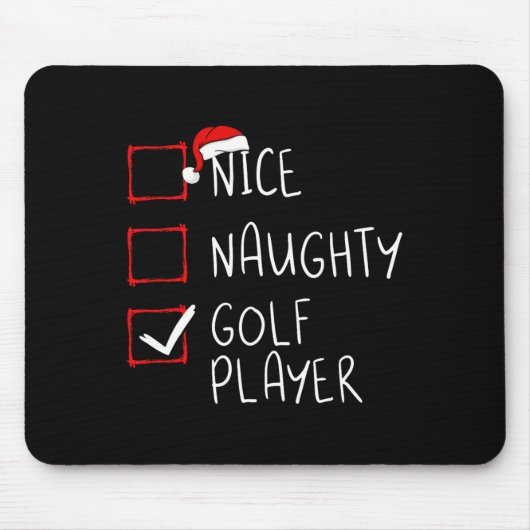 Mooie Naughty Golf Player List kerstkerstkerstkers Muismat (Voorkant)