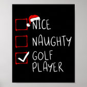 Mooie Naughty Golf Player List kerstkerstkerstkers Poster (Voorkant)