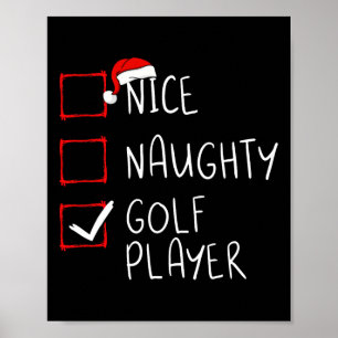 Mooie Naughty Golf Player List kerstkerstkerstkers Poster