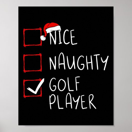 Mooie Naughty Golf Player List kerstkerstkerstkers Poster (Voorkant)
