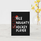 Mooie Naughty Hockey, kerstman Kaart (Gele Bloem)