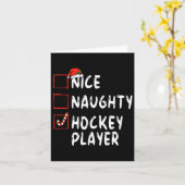 Mooie Naughty Hockey, kerstman Kaart (Gele Bloem)