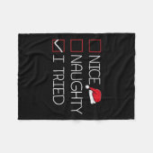 Mooie Naughty, ik heb Kerstmis geprobeerd Pajama F Fleece Deken (Voorkant (Horizontaal))