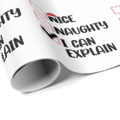 Mooie Naughty, ik kan de kerstman uitleggen Cadeaupapier (Rol Hoek)