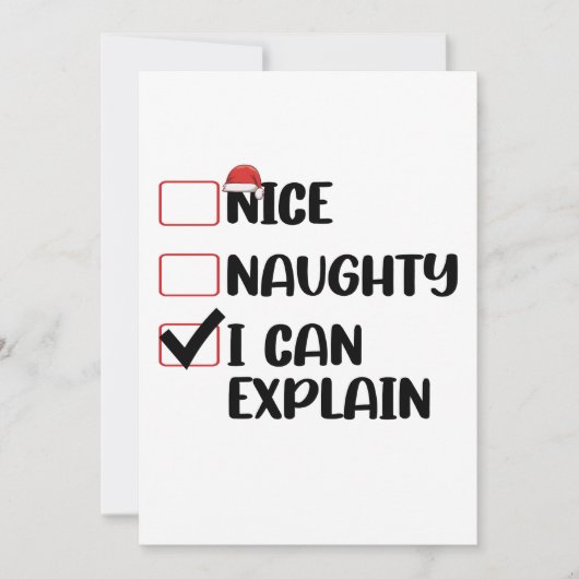Mooie Naughty, ik kan de kerstman uitleggen Kaart (Voorkant)