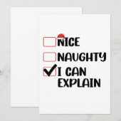 Mooie Naughty, ik kan de kerstman uitleggen Kaart (Voorkant / Achterkant)