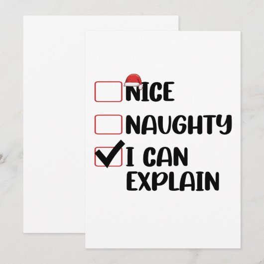 Mooie Naughty, ik kan de kerstman uitleggen Kaart (Voorkant / Achterkant)