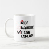 Mooie Naughty, ik kan de kerstman uitleggen Koffiemok (Links)