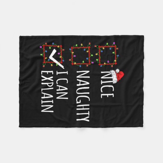 Mooie Naughty, ik kan de kerstman vertellen Fleece Deken (Voorkant (Horizontaal))
