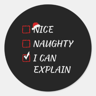 Mooie Naughty, ik kan kerstfeestjes uitleggen San Ronde Sticker