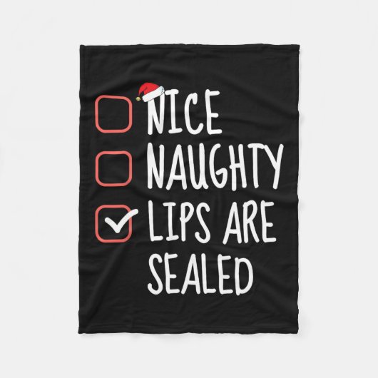 Mooie Naughty Lips zijn verzegeld met kerstkerstli Fleece Deken (Voorkant)