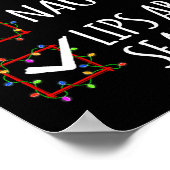 Mooie Naughty Lips zijn verzegeld met kerstkerstli Poster (Hoek)