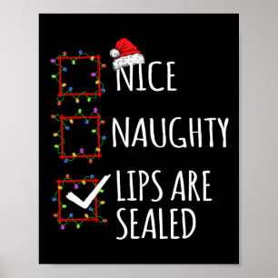 Mooie Naughty Lips zijn verzegeld met kerstkerstli Poster