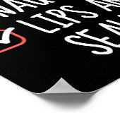 Mooie Naughty Lips zijn verzegeld met kerstkerstli Poster (Hoek)