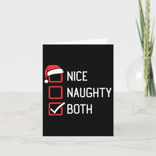 Mooie Naughty List Beide kerst Kaart (Voorkant)
