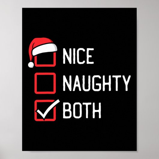 Mooie Naughty List Beide kerst Poster (Voorkant)