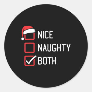 Mooie Naughty List Beide kerst Ronde Sticker