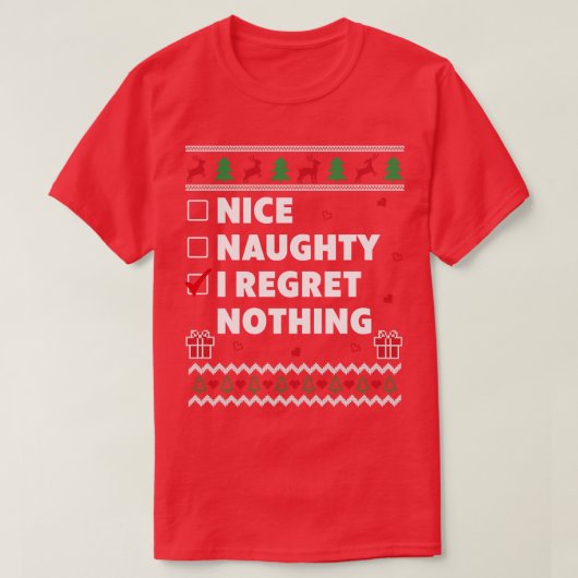 Mooie Naughty List Ugly kerstdesign T-shirt (Design voorkant)