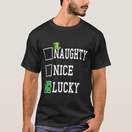Mooie Naughty Lucky St Patricks Day Shamrock Women T-shirt (Voorkant)