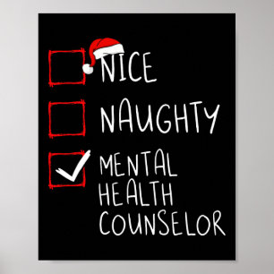 Mooie Naughty Mental Health Counselor Kerstmis San Poster
