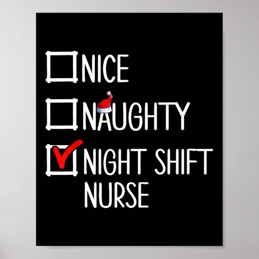 Mooie Naughty Night Shift Nurse Shirt Poster (Voorkant)