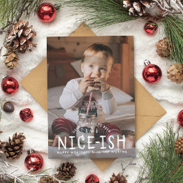 Mooie Naughty of Nice Funny Kerstmis Kaart
