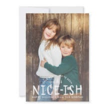 Mooie Naughty of Nice Funny Kinder kerstkaart