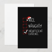 Mooie Naughty Onvoldoende bewijs kerstman Kaart (Voorkant / Achterkant)