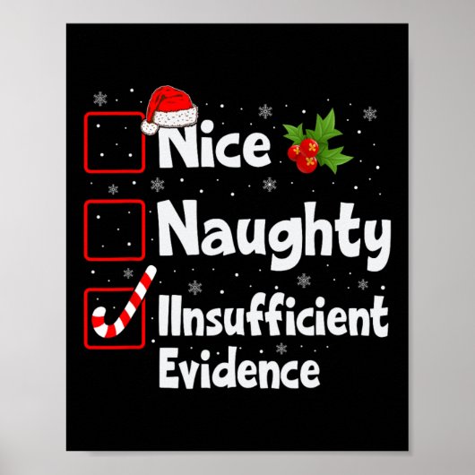 Mooie Naughty Onvoldoende bewijs kerstman Poster (Voorkant)