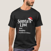 Mooie Naughty Onvoldoende bewijs kerstman T-shirt (Voorkant)
