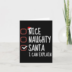 Mooie Naughty Santa I kan kerstlijst uitleggen Kaart