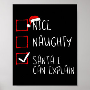 Mooie Naughty Santa I kan kerstlijst uitleggen Poster