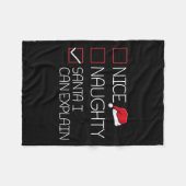 Mooie Naughty Santa I kan kerstmis uitleggen Fleece Deken (Voorkant (Horizontaal))