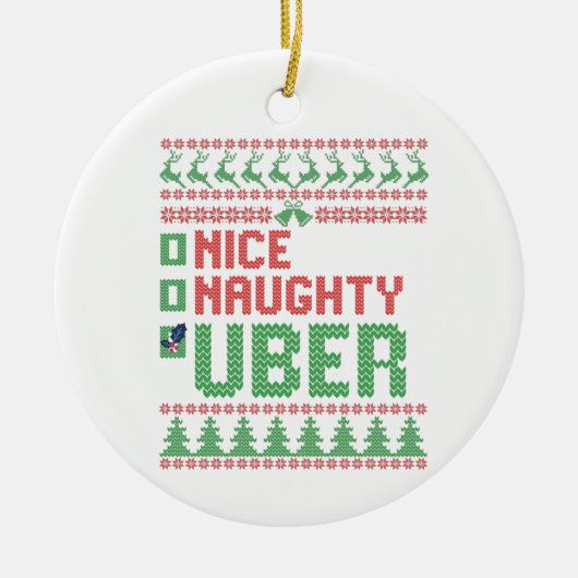 Mooie Naughty Uber Funny kerstcadeau Keramisch Ornament (Voorkant)
