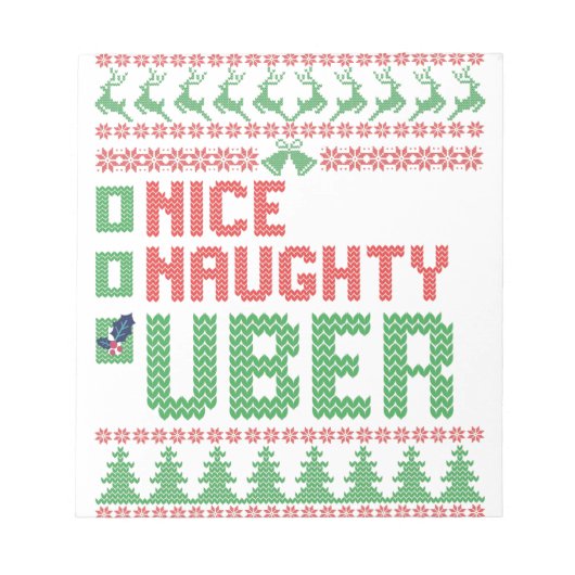Mooie Naughty Uber Funny kerstcadeau Notitieblok (Voorkant)