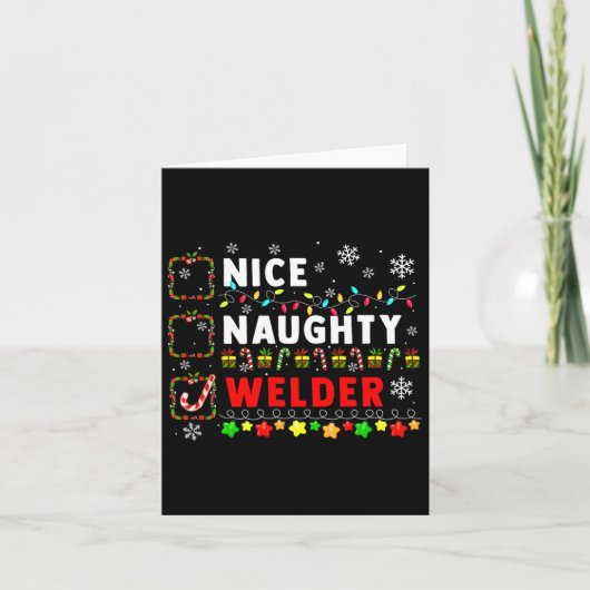 Mooie Naughty Welder Kerst Kleurrijke Matching Jo Kaart (Voorkant)