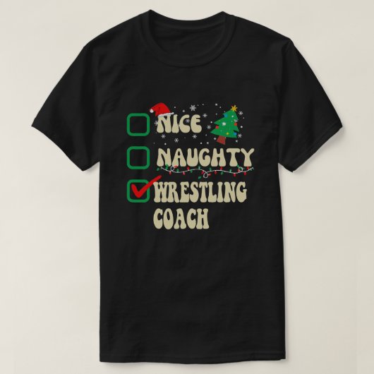 Mooie Naughty WRESTLING Coach Santa Claus Kerstmis T-shirt (Design voorkant)