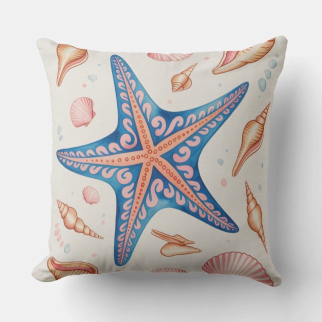 Mooie Nautisch geïnspireerde Starfish Kussen (Voorkant)