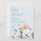 Mooie Nautische Aquarel Babyshower Uitnodiging (Voorkant)