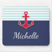 Mooie nautische ontwerp aangepaste tekst muismat (Voorkant)