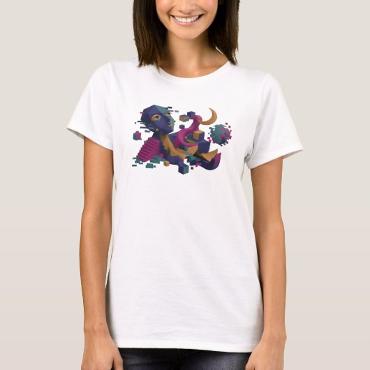 Mooie Navy ABSTRACTE KUNST Maatwerk T-shirt (Voorkant)