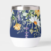 Mooie Navy Blauwe Boho Wilde Bloemen Patroon (Achterkant)