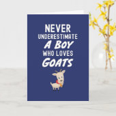 Mooie Navy Blauwe Geit Kaarten Voor Baby Jongens V (Gele Bloem)