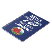 Mooie Navy Blauwe Kampeer Cadeaus Voor Baby Jongen Notitieboek (Linkerzijde)