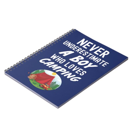 Mooie Navy Blauwe Kampeer Cadeaus Voor Baby Jongen Notitieboek (Linkerzijde)