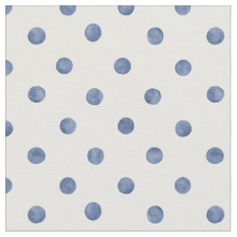 Mooie navy blauwe polka stippen op witte achtergro stof