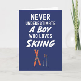 Mooie Navy Blauwe Skikaarten Voor Baby Jongens Kid Kaart